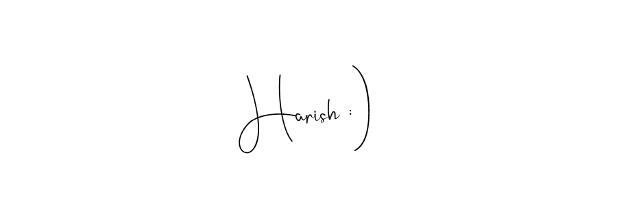 How to make Harish :) name signature. Use Andilay-7BmLP style for creating short signs online. This is the latest handwritten sign. Harish :) signature style 4 images and pictures png