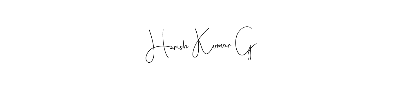 Make a beautiful signature design for name Harish Kumar G. With this signature (Andilay-7BmLP) style, you can create a handwritten signature for free. Harish Kumar G signature style 4 images and pictures png