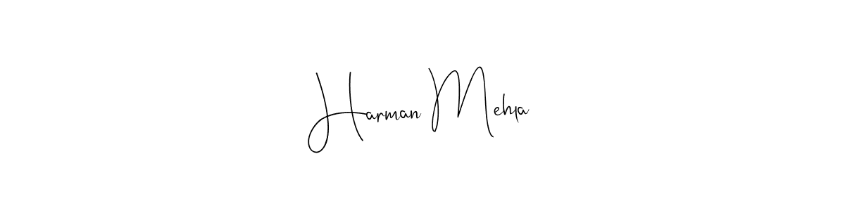 if you are searching for the best signature style for your name Harman Mehla. so please give up your signature search. here we have designed multiple signature styles  using Andilay-7BmLP. Harman Mehla signature style 4 images and pictures png