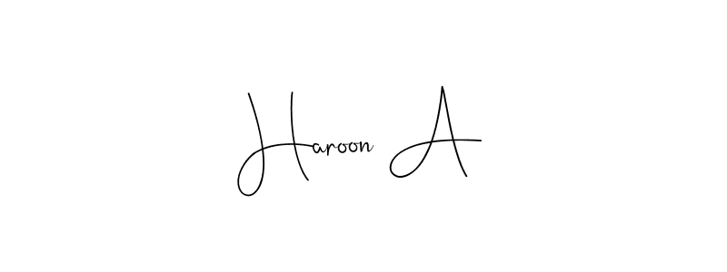 Haroon A stylish signature style. Best Handwritten Sign (Andilay-7BmLP) for my name. Handwritten Signature Collection Ideas for my name Haroon A. Haroon A signature style 4 images and pictures png