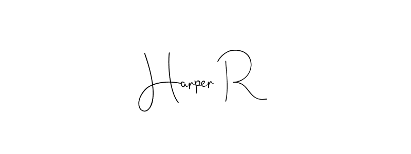 Use a signature maker to create a handwritten signature online. With this signature software, you can design (Andilay-7BmLP) your own signature for name Harper R. Harper R signature style 4 images and pictures png