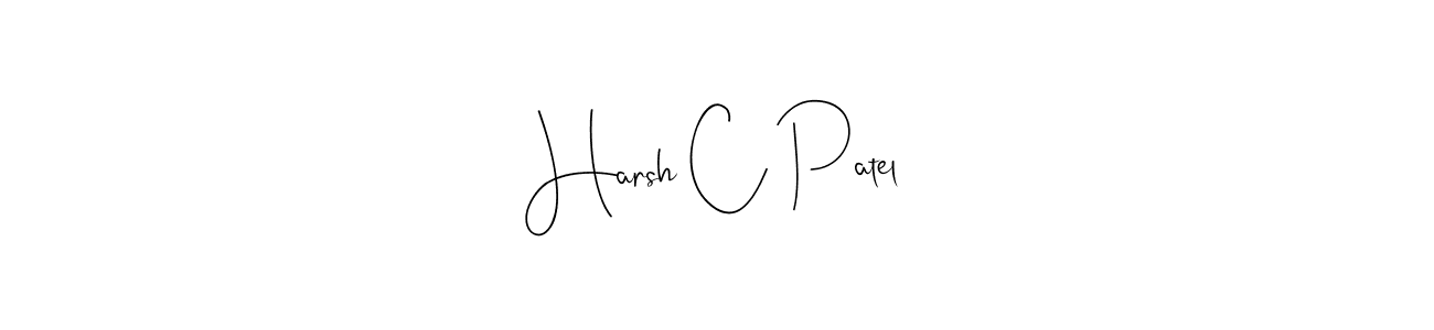Make a beautiful signature design for name Harsh C Patel. With this signature (Andilay-7BmLP) style, you can create a handwritten signature for free. Harsh C Patel signature style 4 images and pictures png