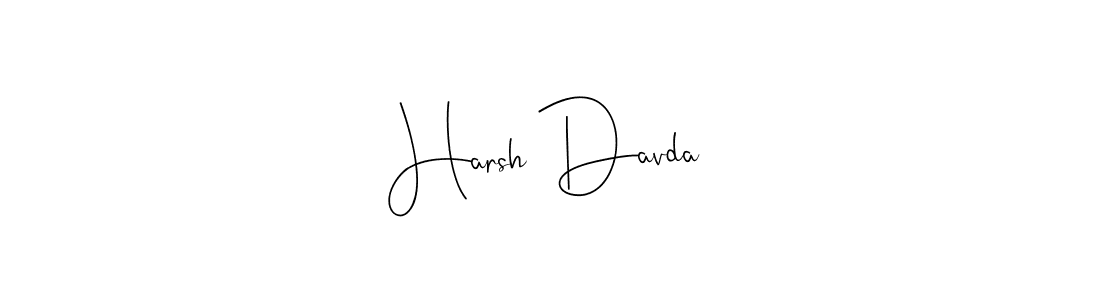 The best way (Andilay-7BmLP) to make a short signature is to pick only two or three words in your name. The name Harsh Davda include a total of six letters. For converting this name. Harsh Davda signature style 4 images and pictures png