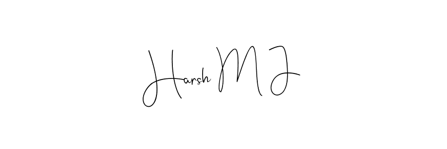 if you are searching for the best signature style for your name Harsh M J. so please give up your signature search. here we have designed multiple signature styles  using Andilay-7BmLP. Harsh M J signature style 4 images and pictures png