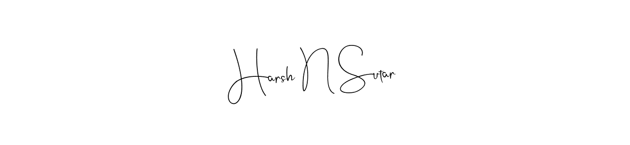 if you are searching for the best signature style for your name Harsh N Sutar. so please give up your signature search. here we have designed multiple signature styles  using Andilay-7BmLP. Harsh N Sutar signature style 4 images and pictures png