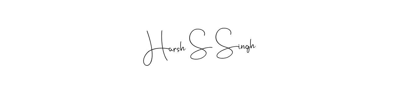 if you are searching for the best signature style for your name Harsh S Singh. so please give up your signature search. here we have designed multiple signature styles  using Andilay-7BmLP. Harsh S Singh signature style 4 images and pictures png