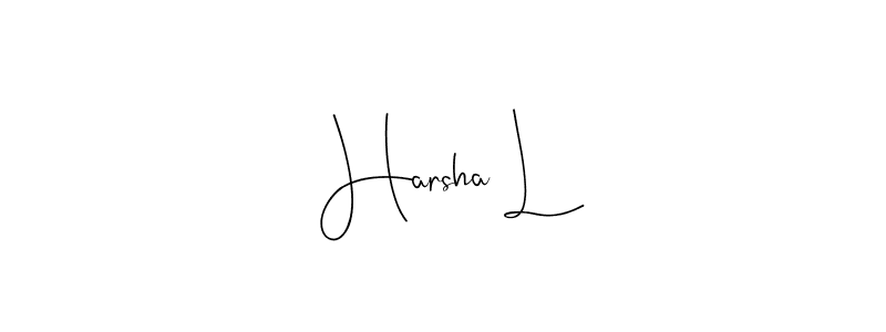 Create a beautiful signature design for name Harsha L. With this signature (Andilay-7BmLP) fonts, you can make a handwritten signature for free. Harsha L signature style 4 images and pictures png