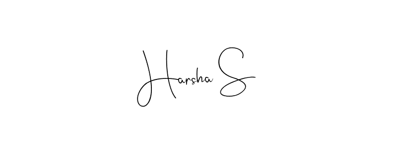 Create a beautiful signature design for name Harsha S. With this signature (Andilay-7BmLP) fonts, you can make a handwritten signature for free. Harsha S signature style 4 images and pictures png