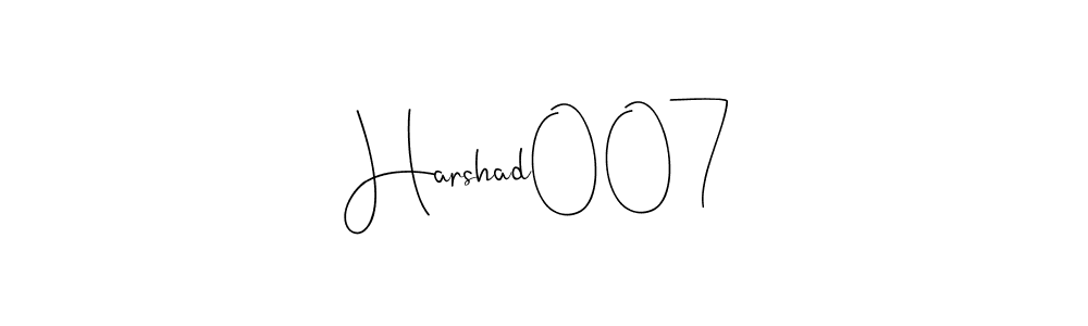 The best way (Andilay-7BmLP) to make a short signature is to pick only two or three words in your name. The name Harshad007 include a total of six letters. For converting this name. Harshad007 signature style 4 images and pictures png