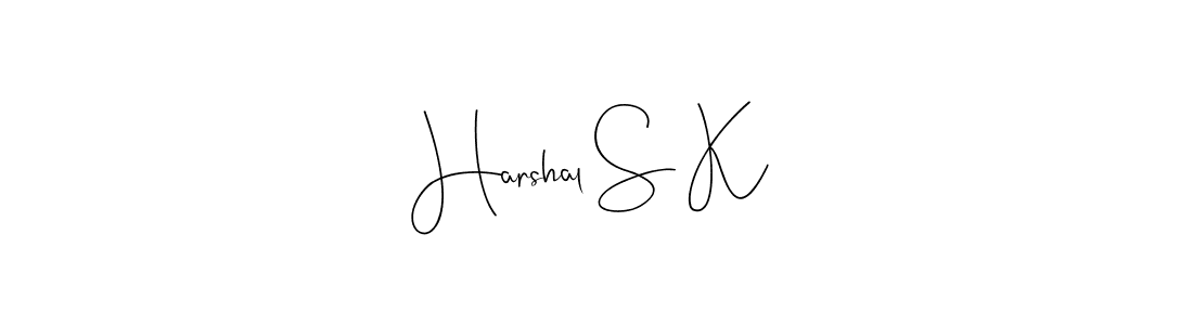 Harshal S K stylish signature style. Best Handwritten Sign (Andilay-7BmLP) for my name. Handwritten Signature Collection Ideas for my name Harshal S K. Harshal S K signature style 4 images and pictures png