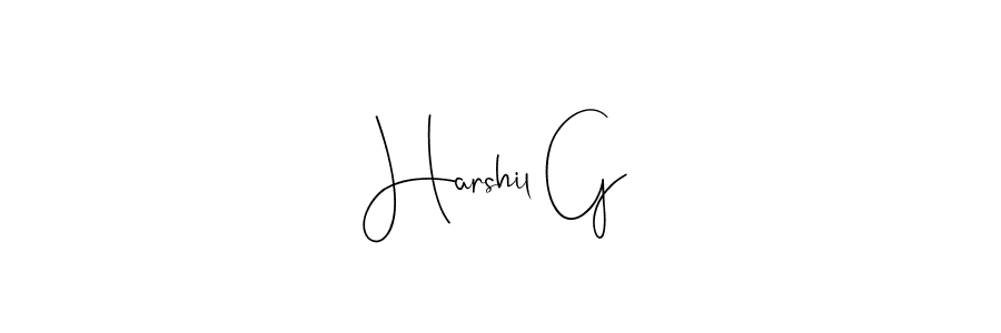Also we have Harshil G name is the best signature style. Create professional handwritten signature collection using Andilay-7BmLP autograph style. Harshil G signature style 4 images and pictures png
