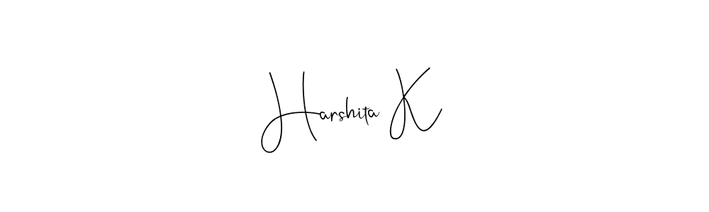Andilay-7BmLP is a professional signature style that is perfect for those who want to add a touch of class to their signature. It is also a great choice for those who want to make their signature more unique. Get Harshita K name to fancy signature for free. Harshita K signature style 4 images and pictures png