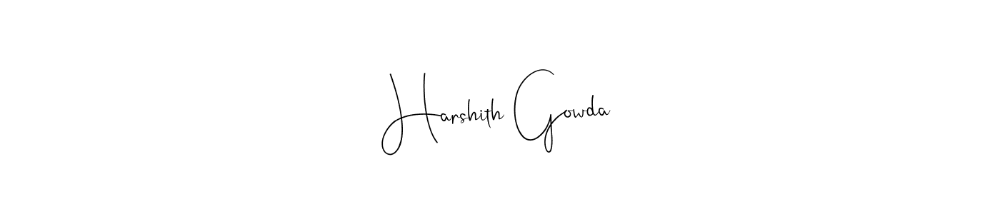 Create a beautiful signature design for name Harshith Gowda. With this signature (Andilay-7BmLP) fonts, you can make a handwritten signature for free. Harshith Gowda signature style 4 images and pictures png