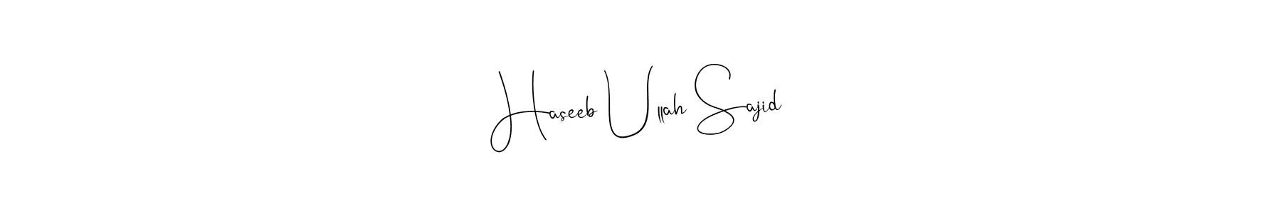 Use a signature maker to create a handwritten signature online. With this signature software, you can design (Andilay-7BmLP) your own signature for name Haseeb Ullah Sajid. Haseeb Ullah Sajid signature style 4 images and pictures png