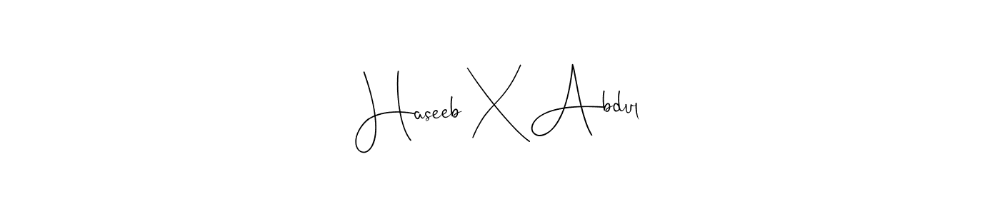 Use a signature maker to create a handwritten signature online. With this signature software, you can design (Andilay-7BmLP) your own signature for name Haseeb X Abdul. Haseeb X Abdul signature style 4 images and pictures png
