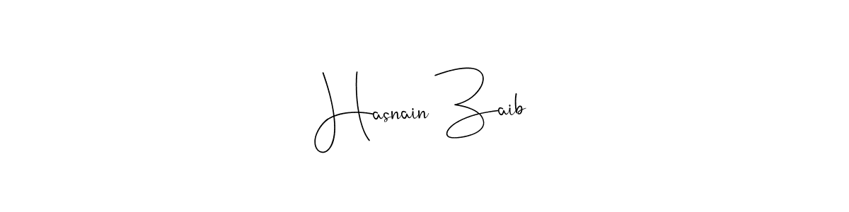 Make a beautiful signature design for name Hasnain Zaib. With this signature (Andilay-7BmLP) style, you can create a handwritten signature for free. Hasnain Zaib signature style 4 images and pictures png