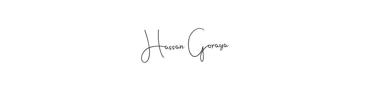 This is the best signature style for the Hassan Goraya name. Also you like these signature font (Andilay-7BmLP). Mix name signature. Hassan Goraya signature style 4 images and pictures png