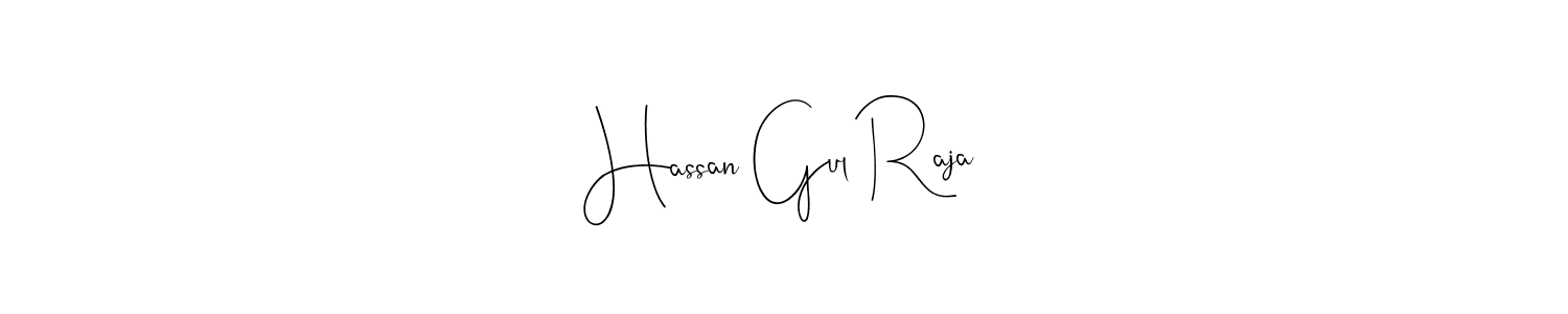 Also You can easily find your signature by using the search form. We will create Hassan Gul Raja name handwritten signature images for you free of cost using Andilay-7BmLP sign style. Hassan Gul Raja signature style 4 images and pictures png