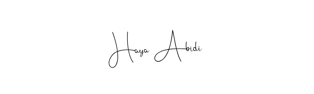 The best way (Andilay-7BmLP) to make a short signature is to pick only two or three words in your name. The name Haya Abidi include a total of six letters. For converting this name. Haya Abidi signature style 4 images and pictures png