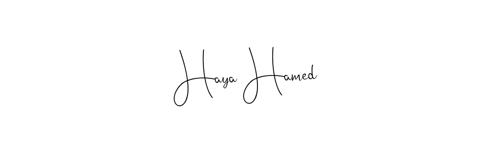 Create a beautiful signature design for name Haya Hamed. With this signature (Andilay-7BmLP) fonts, you can make a handwritten signature for free. Haya Hamed signature style 4 images and pictures png