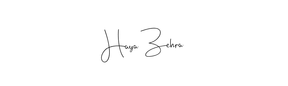 Create a beautiful signature design for name Haya Zehra. With this signature (Andilay-7BmLP) fonts, you can make a handwritten signature for free. Haya Zehra signature style 4 images and pictures png