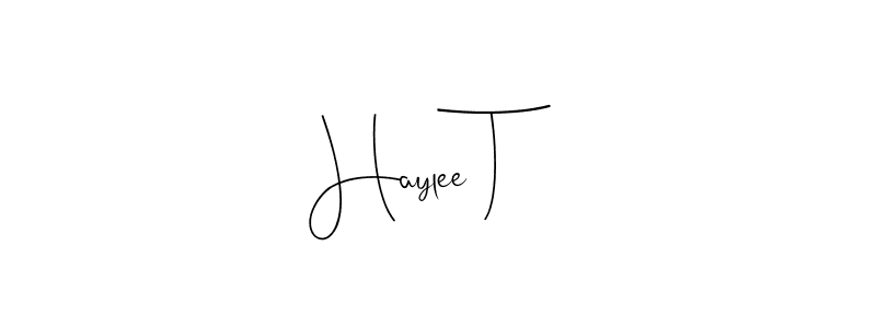 Use a signature maker to create a handwritten signature online. With this signature software, you can design (Andilay-7BmLP) your own signature for name Haylee T. Haylee T signature style 4 images and pictures png