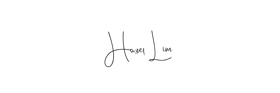 How to make Hazel Lim name signature. Use Andilay-7BmLP style for creating short signs online. This is the latest handwritten sign. Hazel Lim signature style 4 images and pictures png