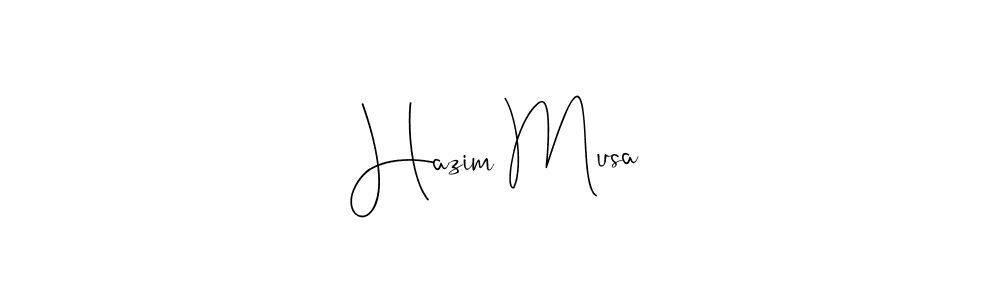 Use a signature maker to create a handwritten signature online. With this signature software, you can design (Andilay-7BmLP) your own signature for name Hazim Musa. Hazim Musa signature style 4 images and pictures png