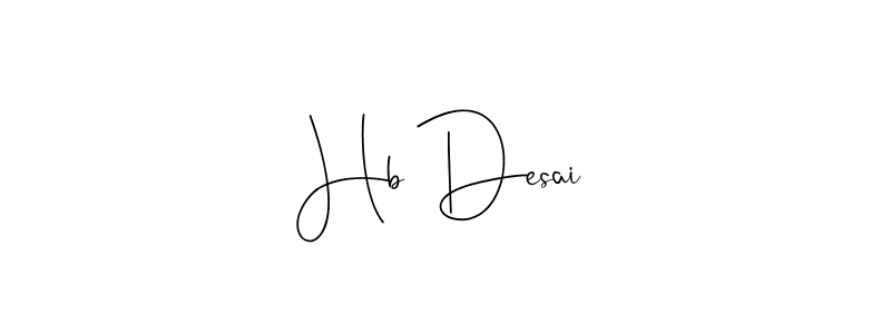 Make a beautiful signature design for name Hb Desai. With this signature (Andilay-7BmLP) style, you can create a handwritten signature for free. Hb Desai signature style 4 images and pictures png