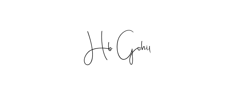 Also You can easily find your signature by using the search form. We will create Hb Gohil name handwritten signature images for you free of cost using Andilay-7BmLP sign style. Hb Gohil signature style 4 images and pictures png