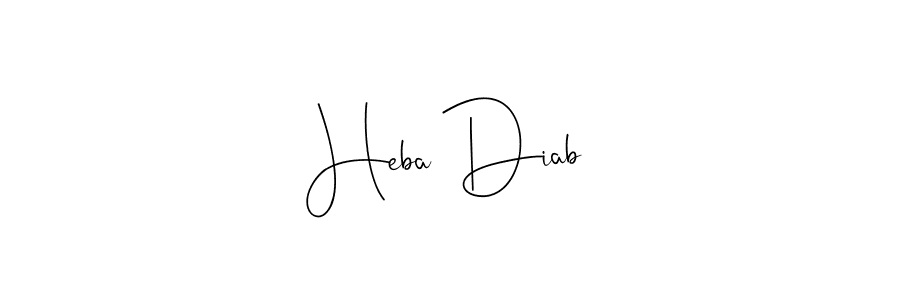 The best way (Andilay-7BmLP) to make a short signature is to pick only two or three words in your name. The name Heba Diab include a total of six letters. For converting this name. Heba Diab signature style 4 images and pictures png