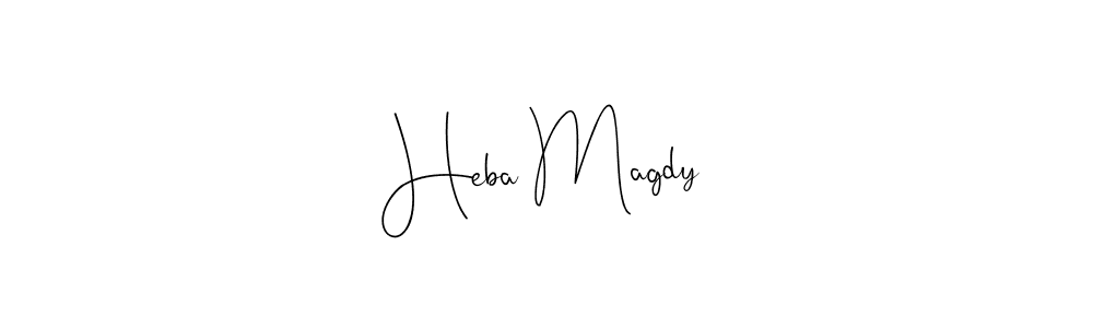 How to make Heba Magdy name signature. Use Andilay-7BmLP style for creating short signs online. This is the latest handwritten sign. Heba Magdy signature style 4 images and pictures png