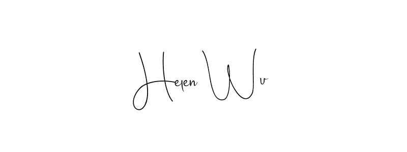 How to make Helen Wu name signature. Use Andilay-7BmLP style for creating short signs online. This is the latest handwritten sign. Helen Wu signature style 4 images and pictures png