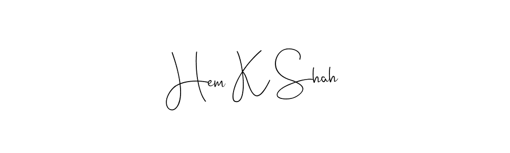 The best way (Andilay-7BmLP) to make a short signature is to pick only two or three words in your name. The name Hem K Shah include a total of six letters. For converting this name. Hem K Shah signature style 4 images and pictures png