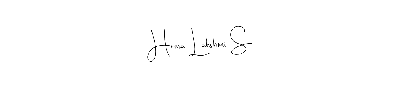 Make a beautiful signature design for name Hema Lakshmi S. With this signature (Andilay-7BmLP) style, you can create a handwritten signature for free. Hema Lakshmi S signature style 4 images and pictures png