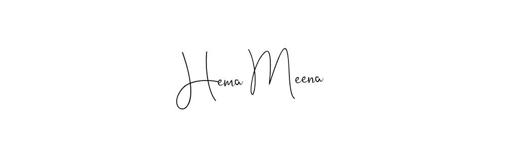 How to make Hema Meena name signature. Use Andilay-7BmLP style for creating short signs online. This is the latest handwritten sign. Hema Meena signature style 4 images and pictures png