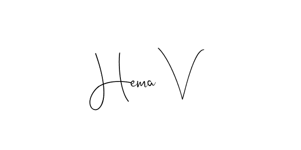 How to make Hema V name signature. Use Andilay-7BmLP style for creating short signs online. This is the latest handwritten sign. Hema V signature style 4 images and pictures png