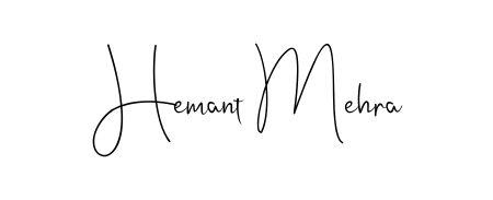 The Andilay-7BmLP font transforms the name Hemant Mehra into an executive sign with sharp precision and distinguished character. Hemant Mehra signature style 4 images and pictures png