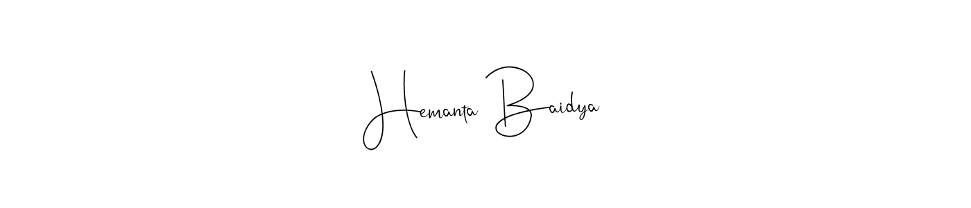 Create a beautiful signature design for name Hemanta Baidya. With this signature (Andilay-7BmLP) fonts, you can make a handwritten signature for free. Hemanta Baidya signature style 4 images and pictures png