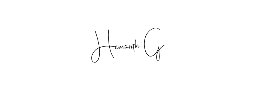 How to make Hemanth G signature? Andilay-7BmLP is a professional autograph style. Create handwritten signature for Hemanth G name. Hemanth G signature style 4 images and pictures png