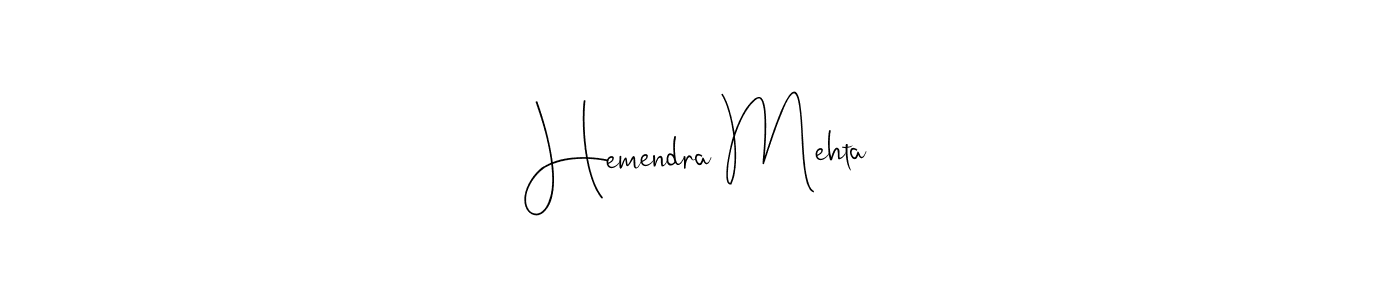 Also we have Hemendra Mehta name is the best signature style. Create professional handwritten signature collection using Andilay-7BmLP autograph style. Hemendra Mehta signature style 4 images and pictures png