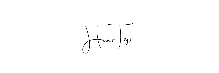 How to make Hemu Teju name signature. Use Andilay-7BmLP style for creating short signs online. This is the latest handwritten sign. Hemu Teju signature style 4 images and pictures png