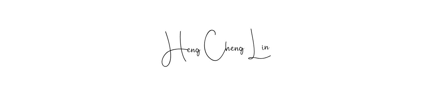 How to make Heng Cheng Lin name signature. Use Andilay-7BmLP style for creating short signs online. This is the latest handwritten sign. Heng Cheng Lin signature style 4 images and pictures png