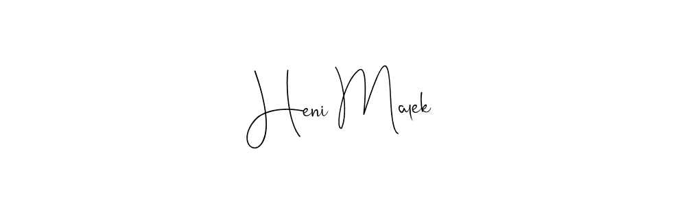 It looks lik you need a new signature style for name Heni Malek. Design unique handwritten (Andilay-7BmLP) signature with our free signature maker in just a few clicks. Heni Malek signature style 4 images and pictures png