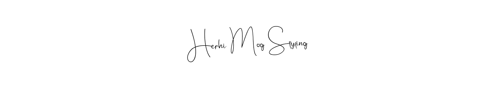 This is the best signature style for the Herhi Mog Styling name. Also you like these signature font (Andilay-7BmLP). Mix name signature. Herhi Mog Styling signature style 4 images and pictures png