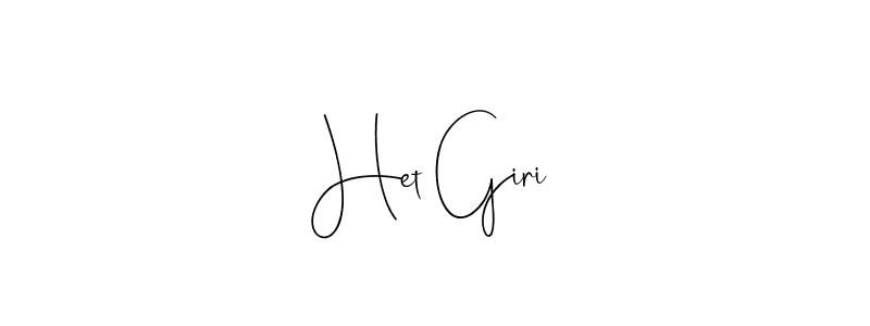 How to make Het Giri name signature. Use Andilay-7BmLP style for creating short signs online. This is the latest handwritten sign. Het Giri signature style 4 images and pictures png