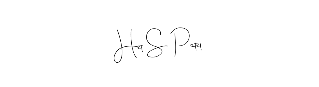 Design your own signature with our free online signature maker. With this signature software, you can create a handwritten (Andilay-7BmLP) signature for name Het S Patel. Het S Patel signature style 4 images and pictures png