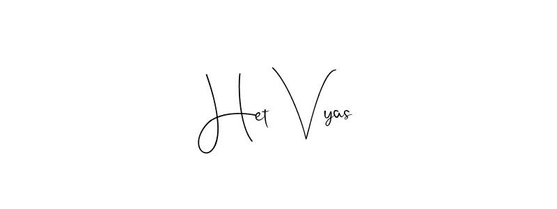Also You can easily find your signature by using the search form. We will create Het Vyas name handwritten signature images for you free of cost using Andilay-7BmLP sign style. Het Vyas signature style 4 images and pictures png