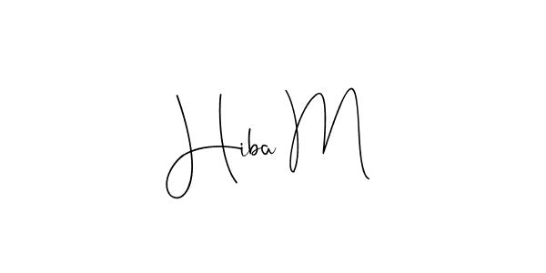 if you are searching for the best signature style for your name Hiba M. so please give up your signature search. here we have designed multiple signature styles  using Andilay-7BmLP. Hiba M signature style 4 images and pictures png