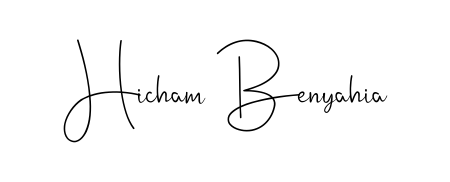 Designed for modern professionals: Hicham Benyahia name signature crafted with Andilay-7BmLP script. Ready for digital PDF workflows. Hicham Benyahia signature style 4 images and pictures png